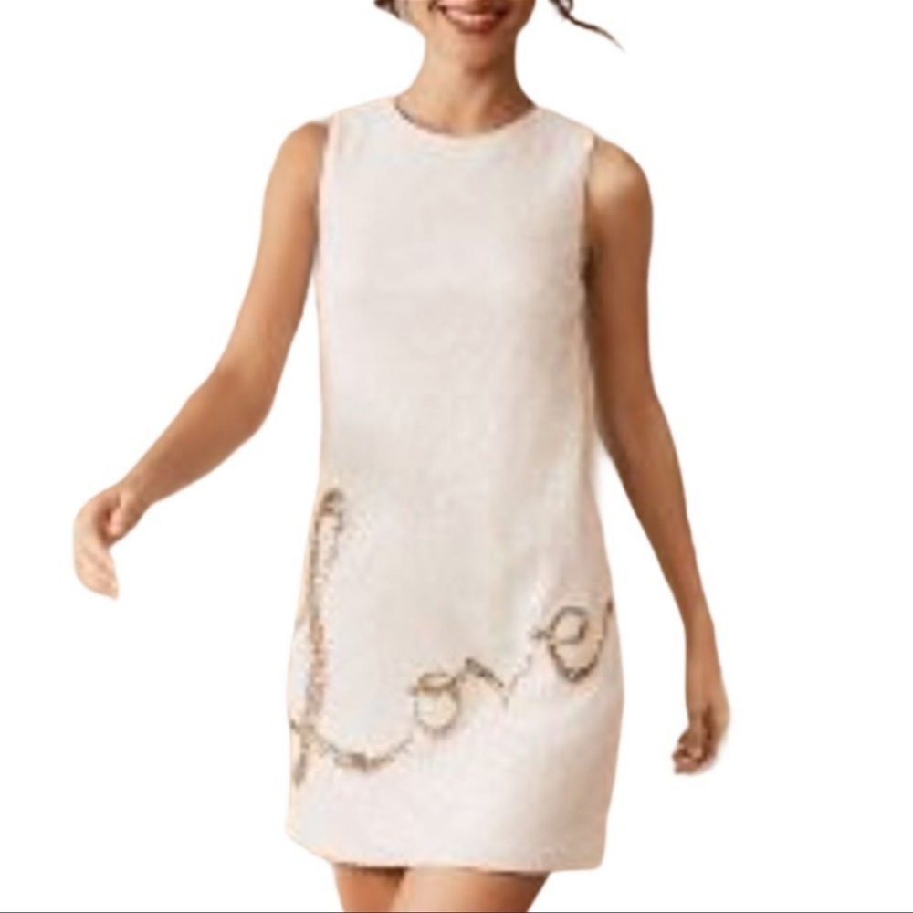 Theia x BHLDN Kaiden Love dress (size 8) White sequin NWT Anthropologie